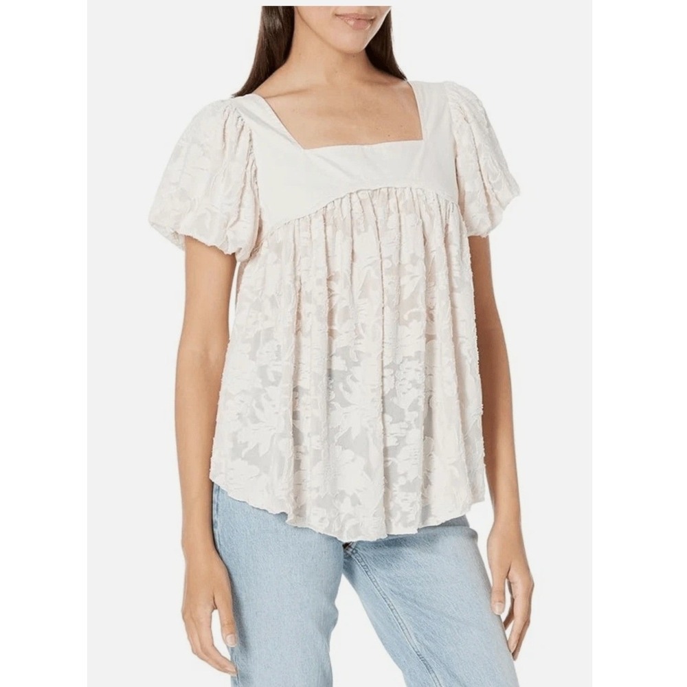 Women's Free People Medium Sunrise To Sunset Floral Babydoll Top Boho Coquette